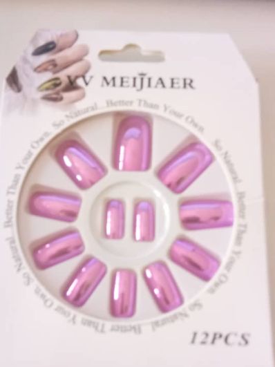 12pcs Set 3D Bling Glitter Artificial Fingernails- French False Daily Finger Wear VV MEIJIAER press on Nails