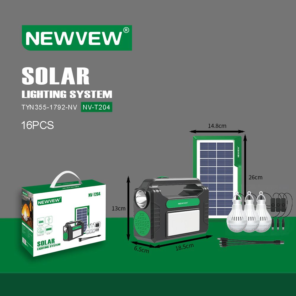 NEWVEW cross-border small household lighting power supply, outdoor portable handheld lamp, small solar power generation system