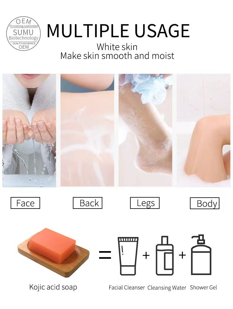 Kojie San Skin Lightening Soap Handmade Whitening Soap Bleaching Kojic Acid Glycerin Soap Deep Cleaning Brighten Skin