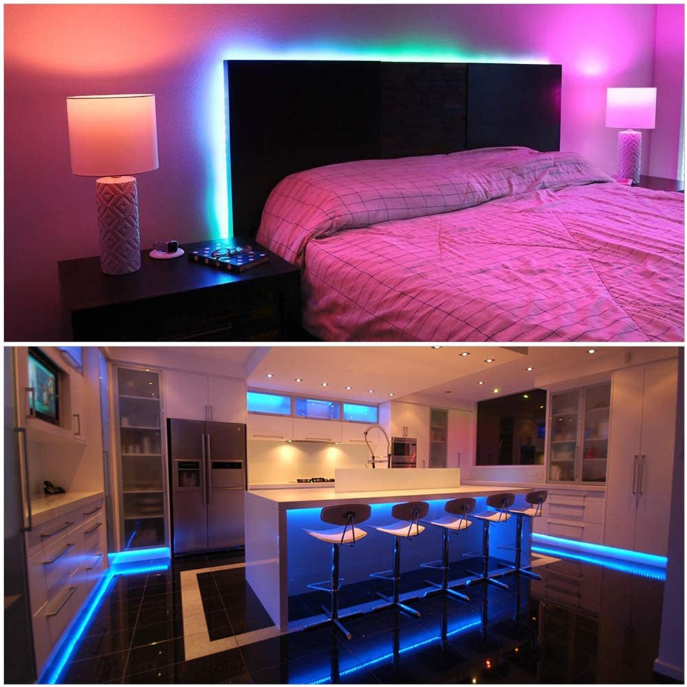 LED light strip 5050 DC12V 24-button RGB control color conversion Suitable for parties, parties, home layout, venue layout 33ft 1 setChristmas lights, 