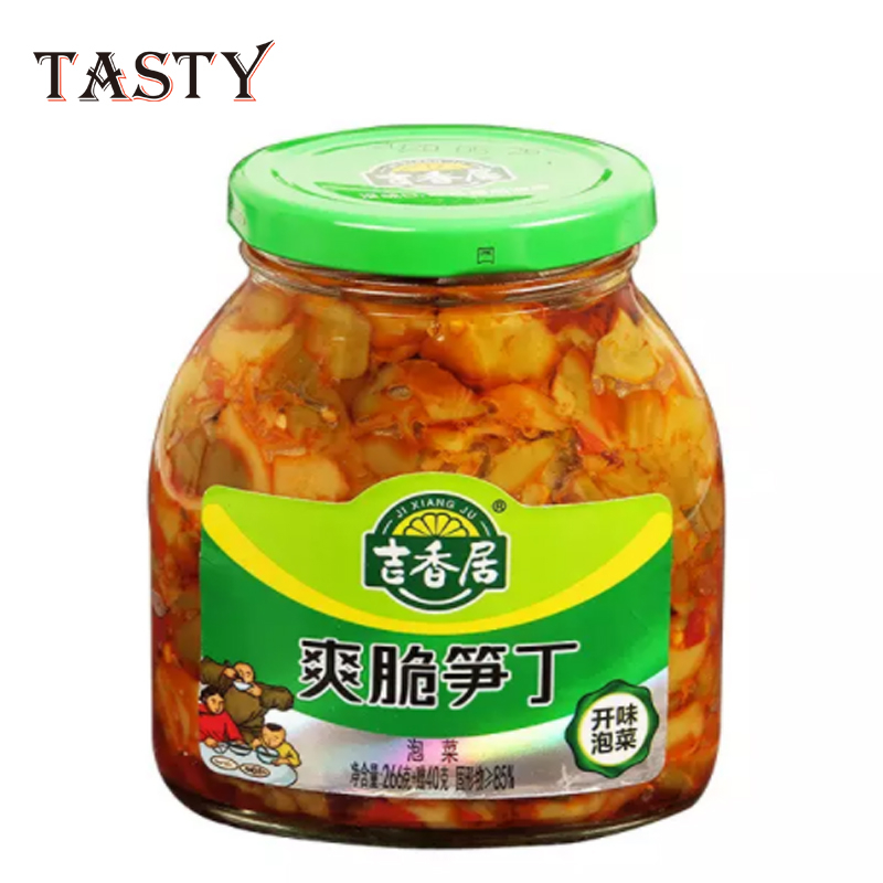 Tasty Jixiangju Crispy bamboo shoots diced 266G Mustard Brand pickle