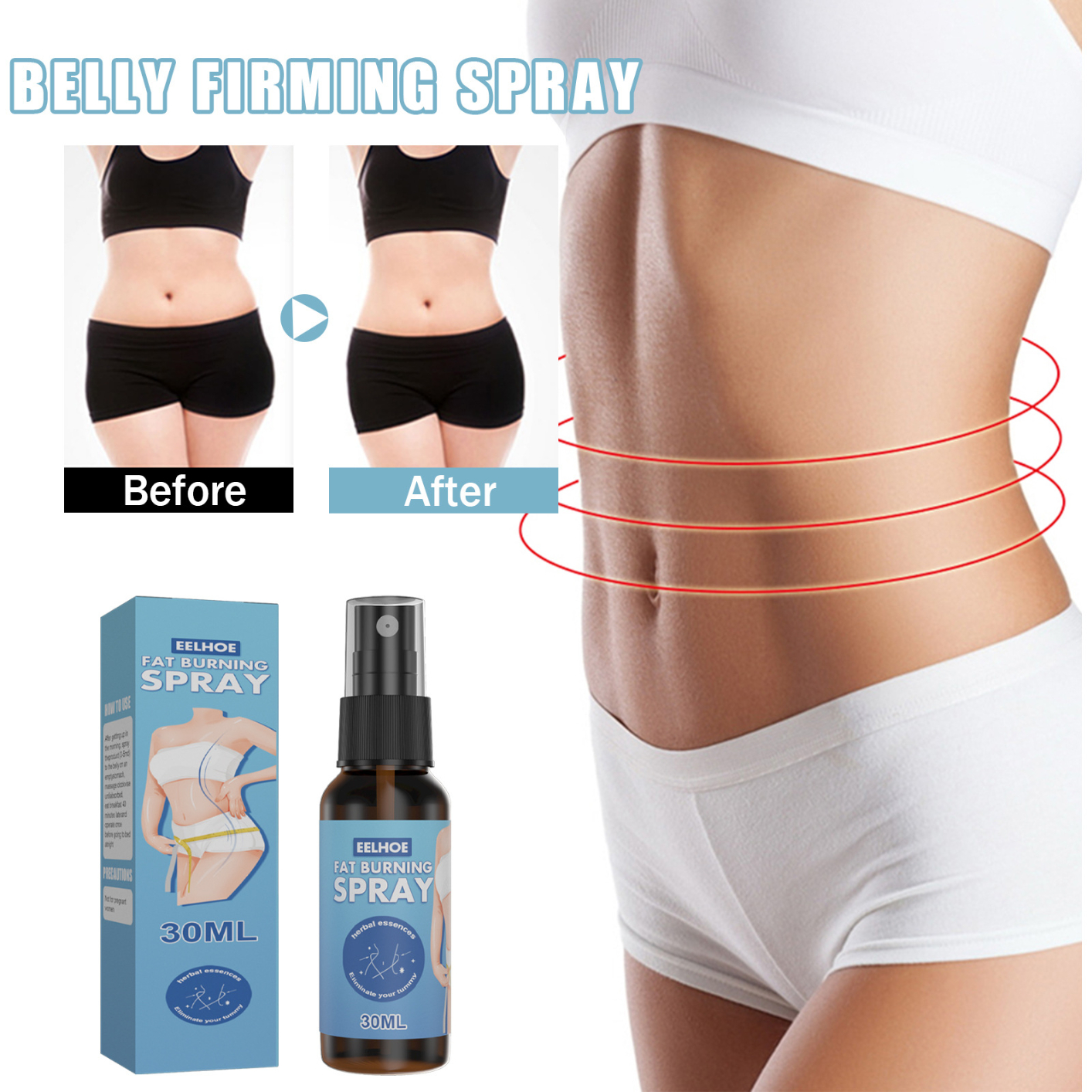 Fit Plus Skin Tightening Spray, Weight Loss Fast Fat Burner Slimming Spray, Anti Cellulite Cream for Thighs and Butt Fast, Body Slimming Spray for Anyone Skin