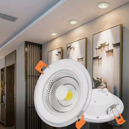 7W 9W LED PANELS SERRIES Indoor Lighting Spotlight COB Downlight Recessed Spotlight LED Glass Ceiling Light Panel Down Light COB Ceiling Glass Led Downlight
