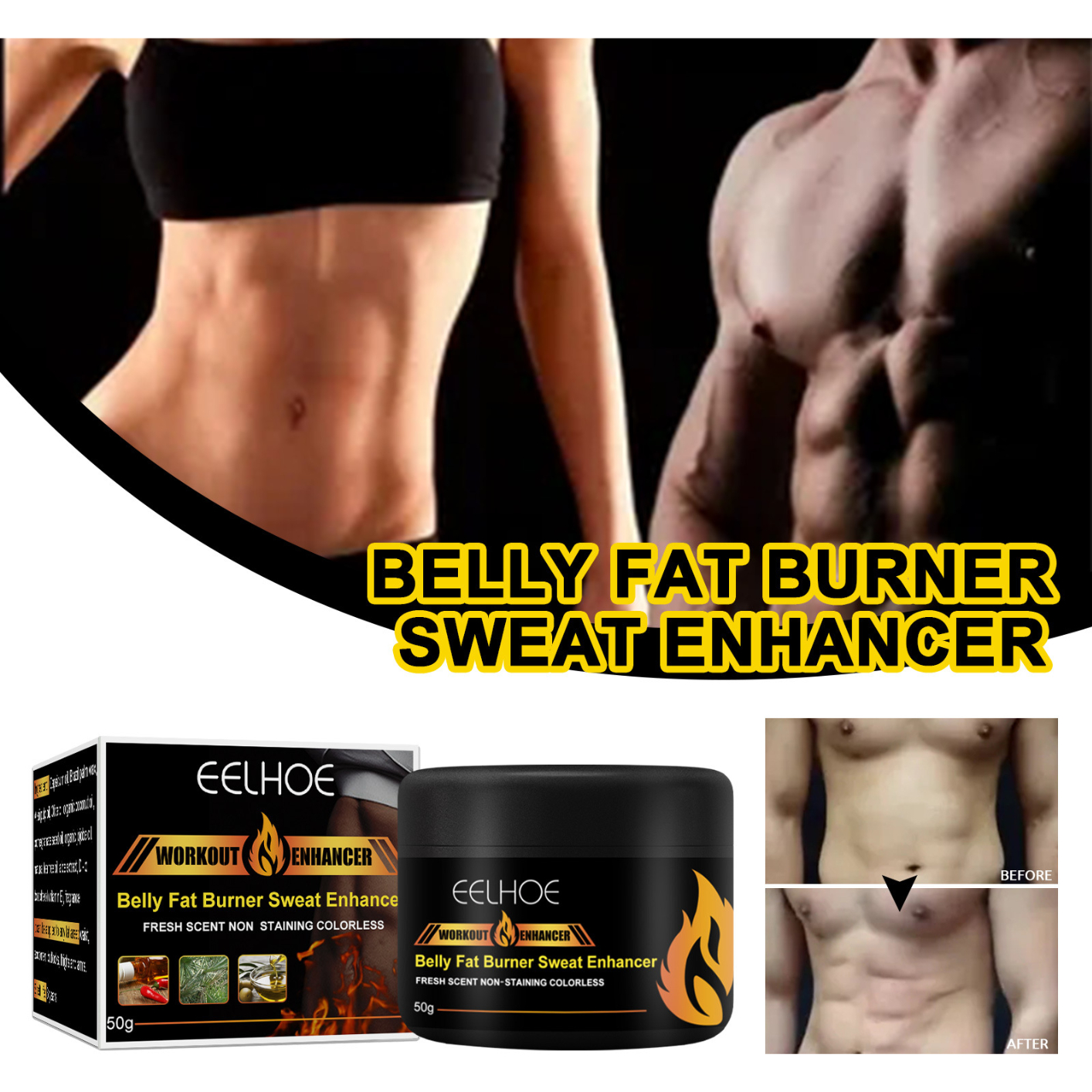 Hot Gel Cream, Fat Burning Cream for Belly, Cellulite Firming & Slimming Cream for Men and Women, Weight Loss Slimming Workout Enhancer, Cellulite Treatment for Thighs, Legs, Abdomen, Arms and Buttocks