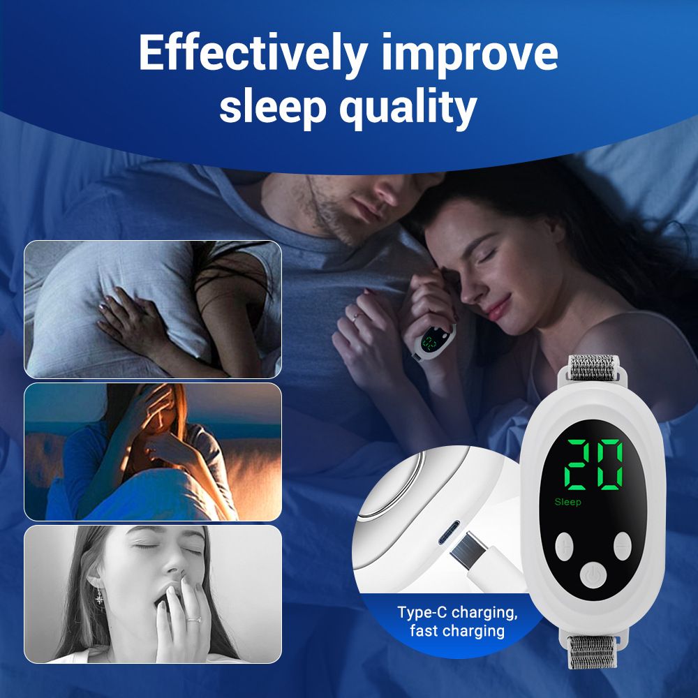 New Handheld Intelligent Sleep Instrument with Digital Display, EMS Micro-current Pulse Sleep Aid Device, White Noise Relaxing Machine
