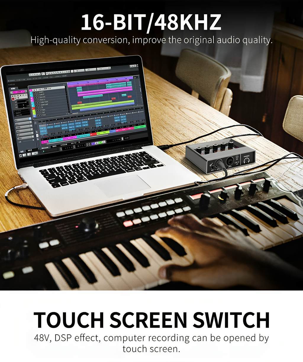 Mondel Trading XTUGA Professional sound card high quality recording studio audio interface small computer live broadcast sound card mixer Q16