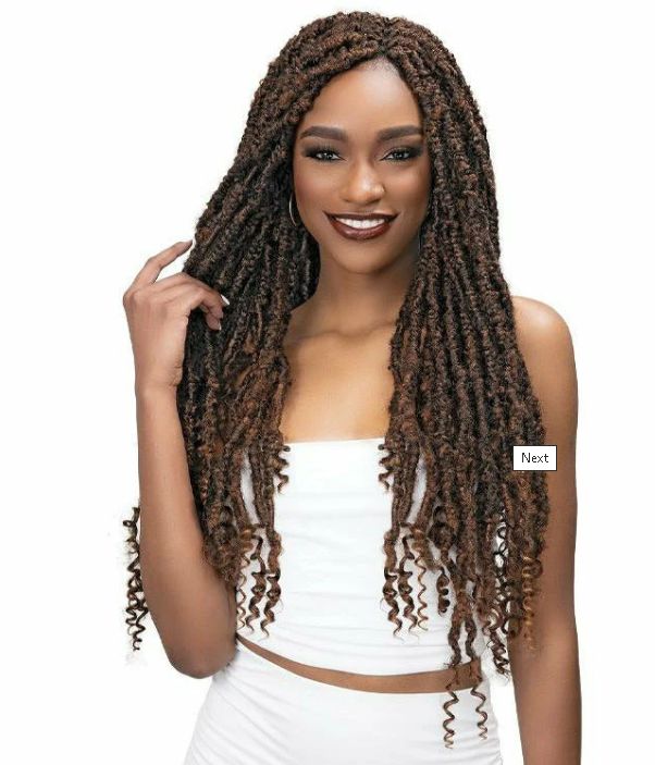 Obaasima Strands New Faux Locs with Curly Ends Long Soft Pre-looped Locs Crochet Braid Hair (30#)