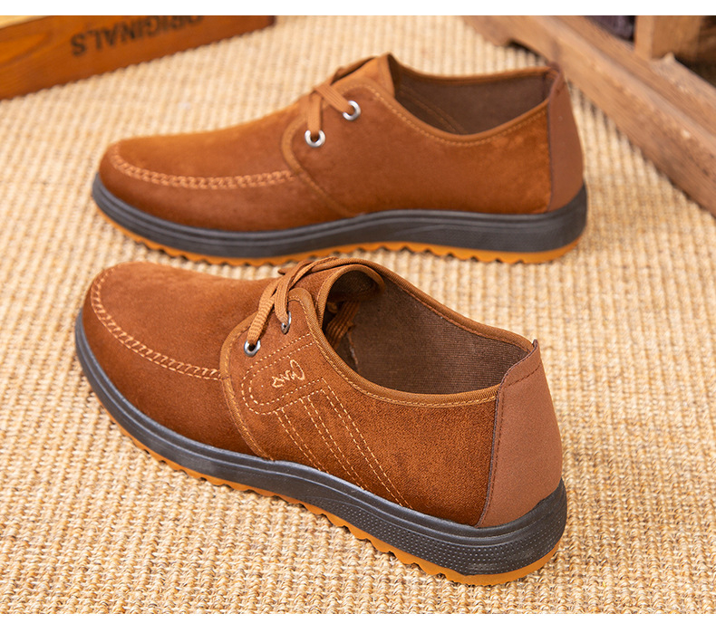 TX01 Men Retro Canvas Shoes Suede Breathable Slip Resistant Beef Tendon Sole Walking Shoes for Men