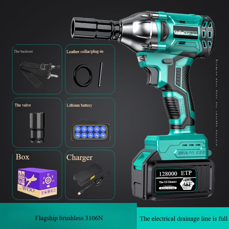 Electric wrench large torque multi-function brushless rechargeable impact lithium battery rack worker air cannon universal Dayi model
