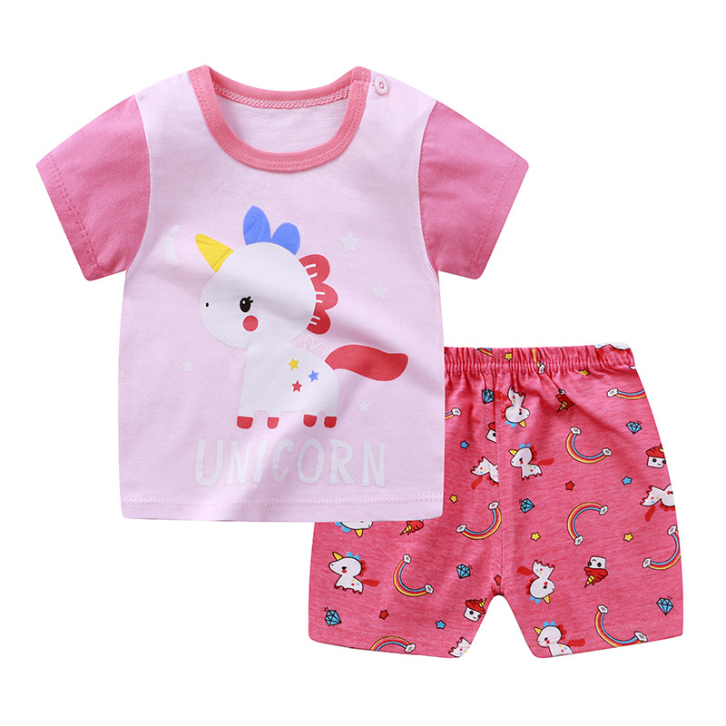 Toddler Baby Girls Summer Clothes Set T-Shirt and Short Pants 2pcs Outfits Kids Children Boy Clothing Sets
