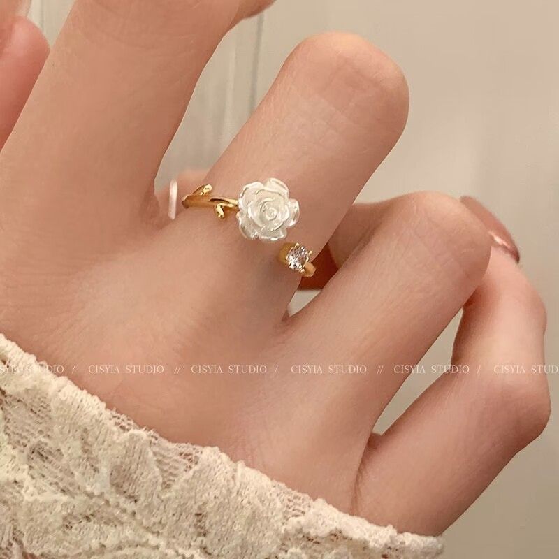 M99 Vintage Flower Rings For Women Girls Adjustable Minimalism Twist Ring Fashion New Jewelry Trendy Gifts