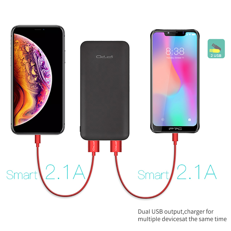 IPRO PB10 Power Bank 10000mAh with 1 Micro 2 USB Interface External Charging For Smart Mobile Phone Laptops Iphone Samsung Xiaomi Infinix Battery Charger Outside