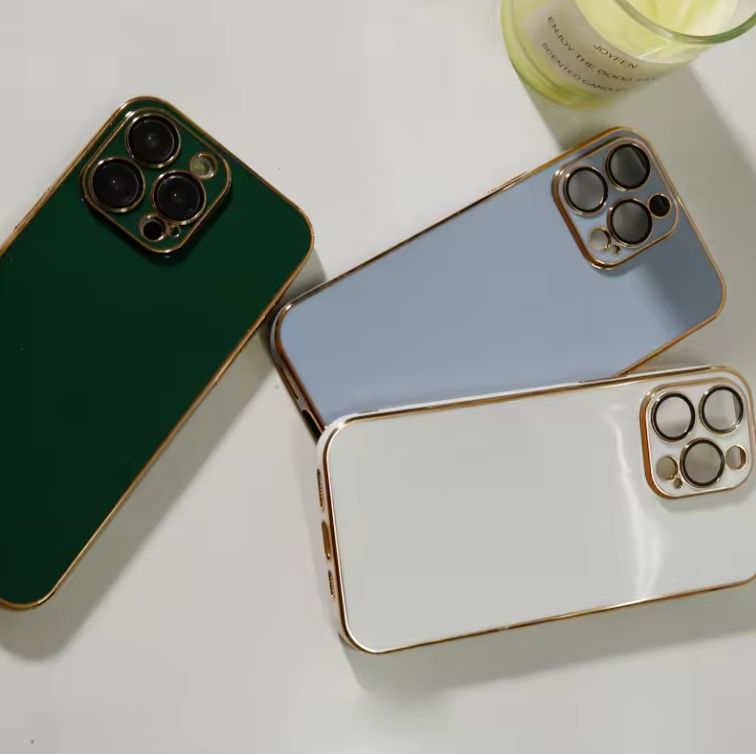 Glossy Gold Metal Lines Design Ultra Thin Elegant iPhone Mobile Case Cover