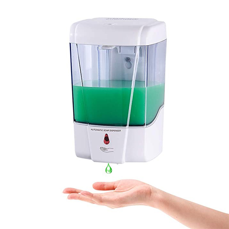 700ml Automatic Soap Dispenser Wall Mount, Hand Sanitizer Dispenser Touchless Sensor Hand Free Soap Dispenser for Gel/Liquid, ABS Plastic