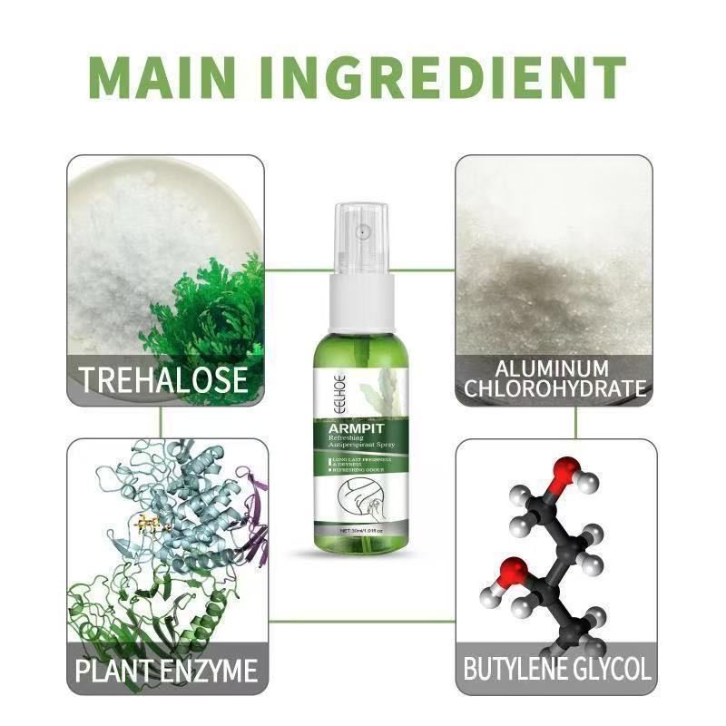 EELHOE Clean Odor and Body Odor Dew for Underarm Cleaning, Odor Removal, Clean Odor, and Sweating Control. It has a long-lasting fragrance and is gentle and non irritating