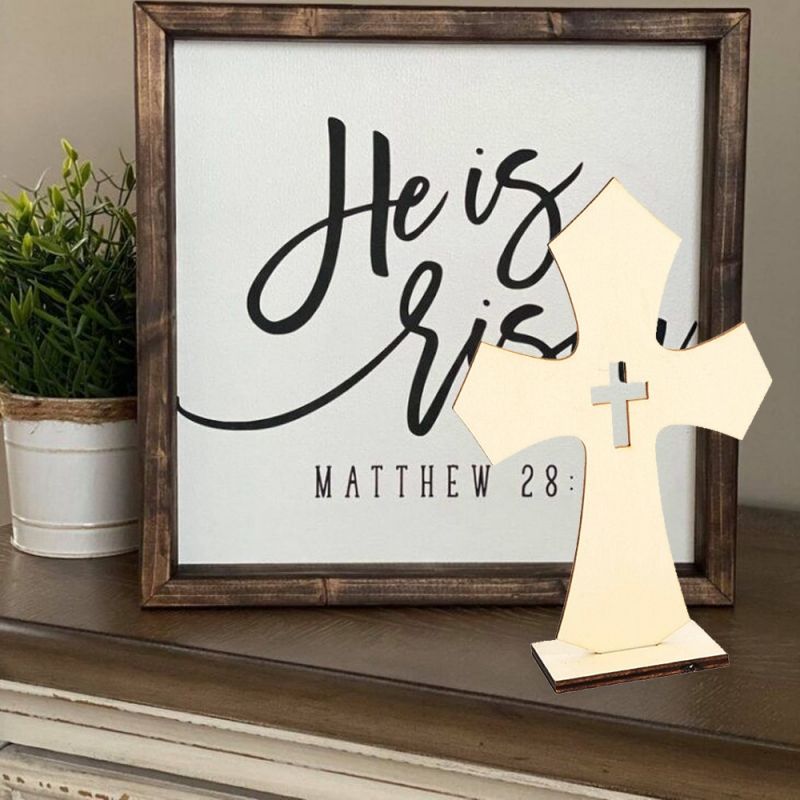 Wooden cross ornaments, handicrafts, wooden ornaments for home decoration Craft Ornament