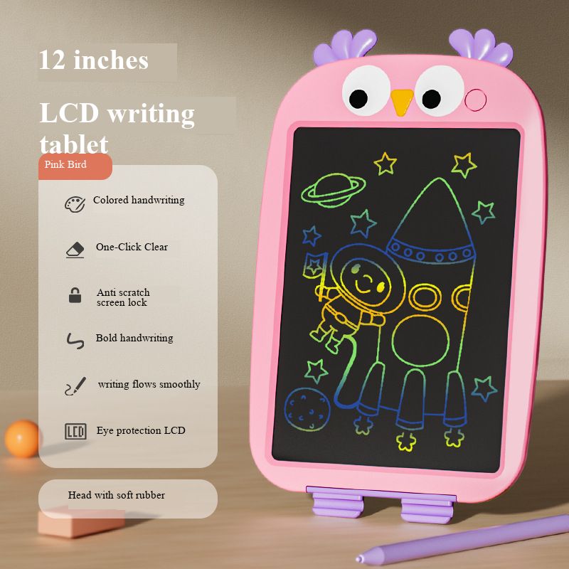 Children’s LCD Writing Tablet, Kids Small Blackboard, Baby Colorful Graffiti Electronic Drawing Pad, Toddler Erasable Handwriting Toy, Safe Eye-Protection Electronic Doodle BoardOwl powder