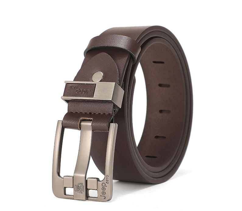 TJPU Men's Business Fashion PU Pin Button Pants Belt