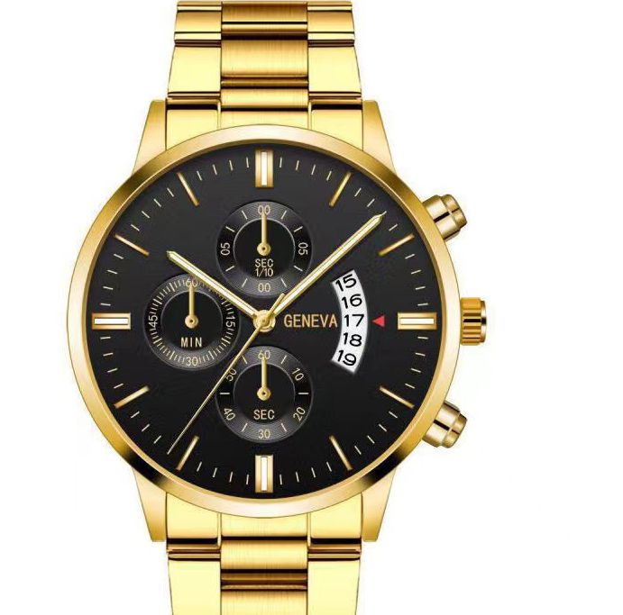 Calendar steel band watch men's large dial quartz watch men's watch foreign trade men's watch