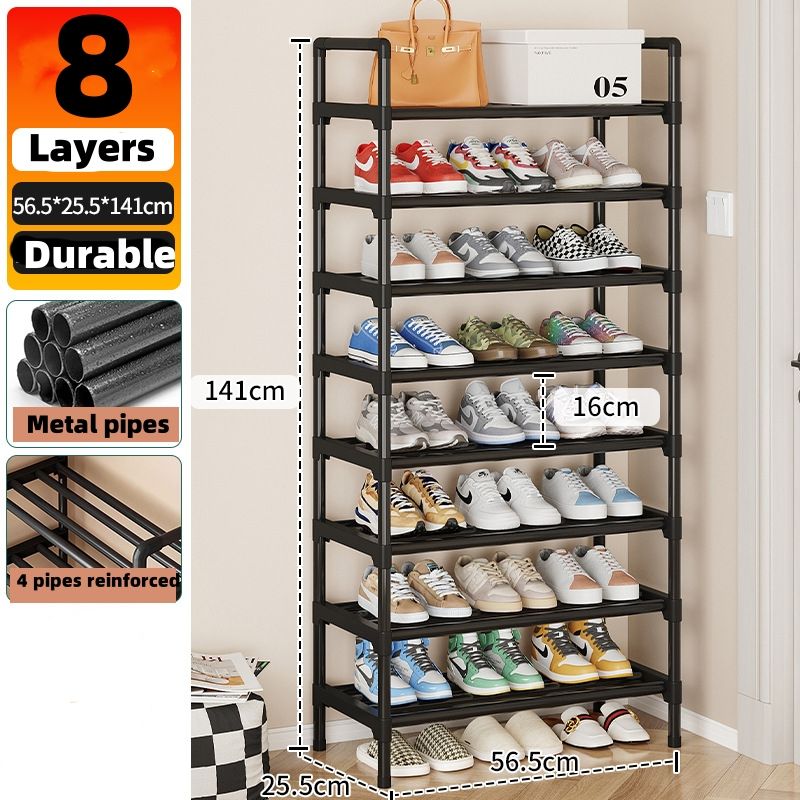 Length 44 cm 2 layers ，3 layers, 4 layers ,5 layers CRRSHOP lenght 56.5cm 3 layers, 4 layers ,5 layers , 6 layers,7 layers ,8 layers  Storage Rack, simple household use, multi-layer entrance, indoor storage rack dust-proof dormitory storage rack, shoe cabinetlength 56.5 cm    8 layers