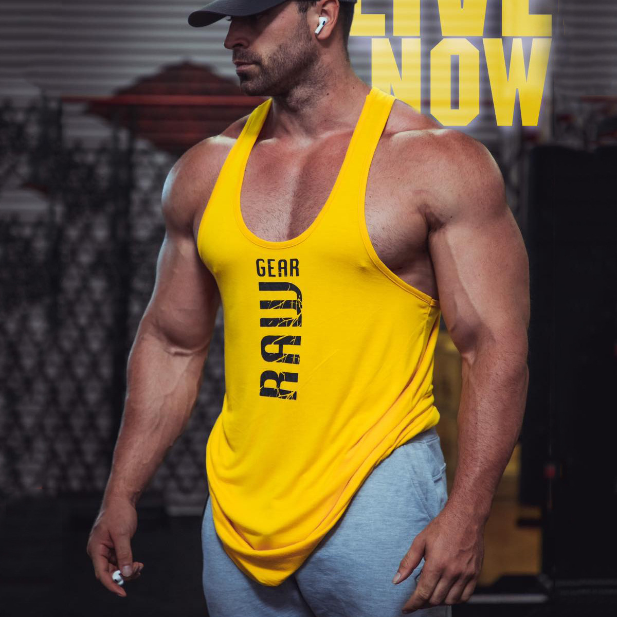BX65 Men's Workout Sports Vest Men's Back Muscle Fashion Tank Top Men's Breathable Fitness Vest