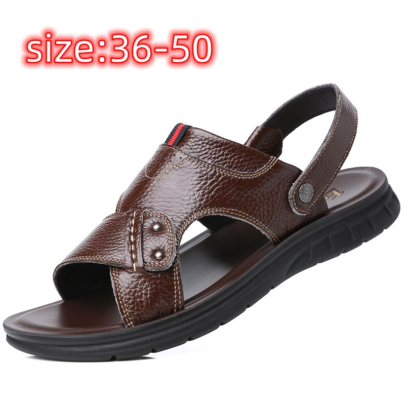 Men's black brown business sandals CRRshop free shipping hot sale male shoes new fashion trend New Outwardly Wearing Sports Sandals Driving Hollow Out Casual Beach Shoes Enlarged small large size 36 37 38 39-42 43 44 45 46 47 48 49 50 Breathable, waterproof, non-slip
