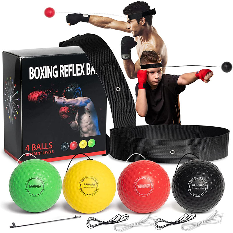 LEATOU Boxing Reflex Speed Headband Punch Ball Muay Thai Sanda MMA Raising Reaction Agility Hand Eye Training Gym Fitness Exercise
