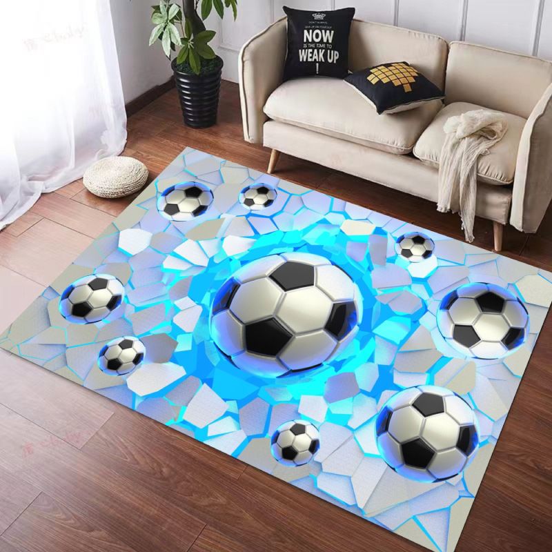 Football carpet, 3D visual printing, thickened living room and bedroom carpet 80*120cm,60*90cm,50*80cm,40*60cm floor mat free shipping Crystal velvet carpet