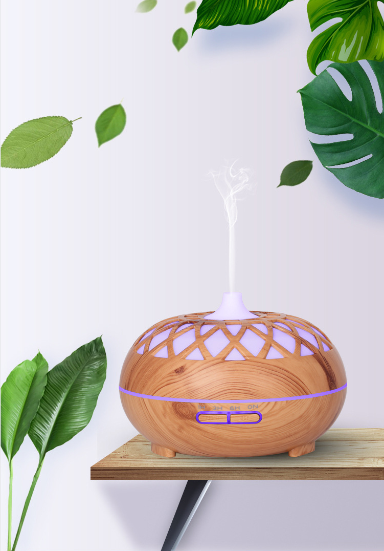 JXQ—001# Household humidifier aroma diffuser hollow pattern LED seven-color 550ml/500ml with remote control large capacity