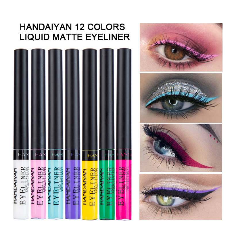 H2003 HANDAIYAN Colorful Eyeliner Pencil Eyes Cosmetics Brown Liquid Eye Liner Pen Makeup Color Eyeliners Waterproof Felt-tip Eyliner