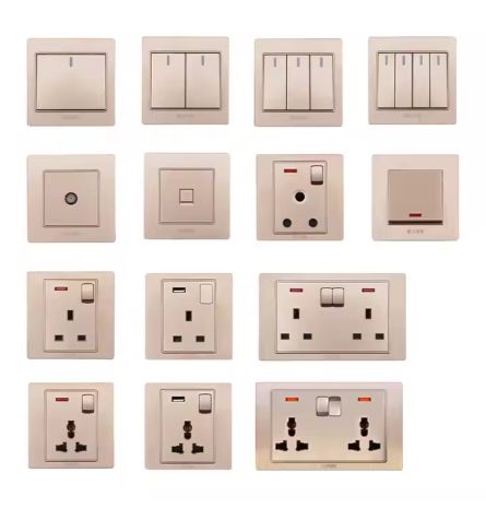 SIASE 250V 1/2 gang switched double wall universal socket