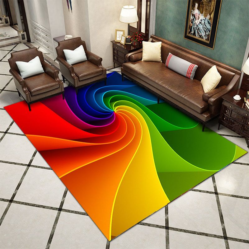 Colorful 3D visual dizziness carpet, living room, bedroom, coffee table three-dimensional floor mat free shipping 3D Visual Carpet， Crystal velvet carpet