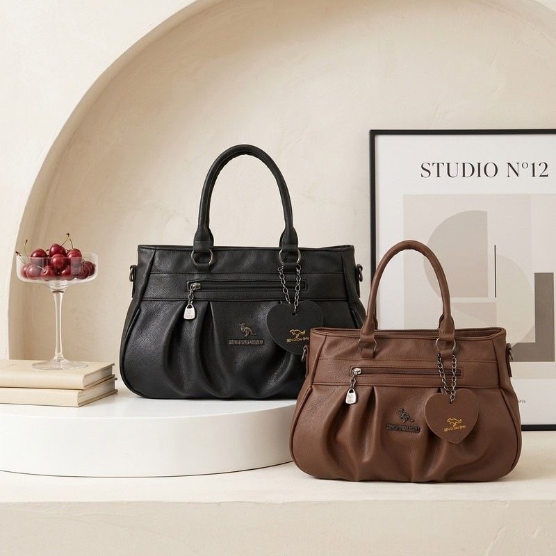 Women Soft Textured Handbag, Fashion Large Capacity Shoulder Crossbody Bag for Daily Commute