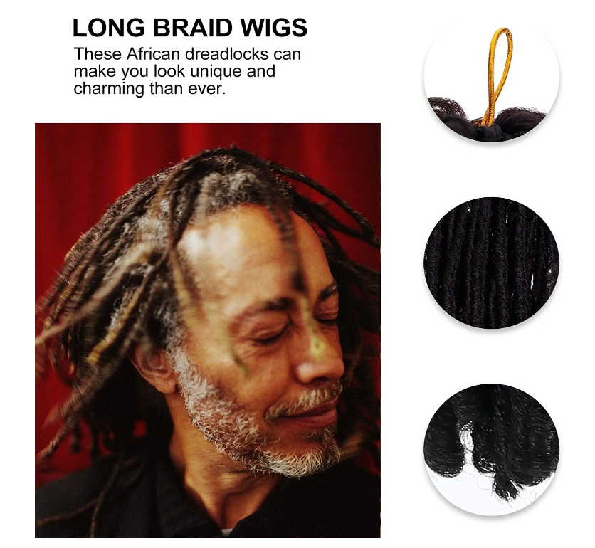 Cozy Cottage Wig 24 Inch 3D Cubic Twist Crochet Dreadlock Extensions for Man/Women,Full Head Handmade Permanent Human Loc Extension Black, Dreadlocks African Dreadlocks 