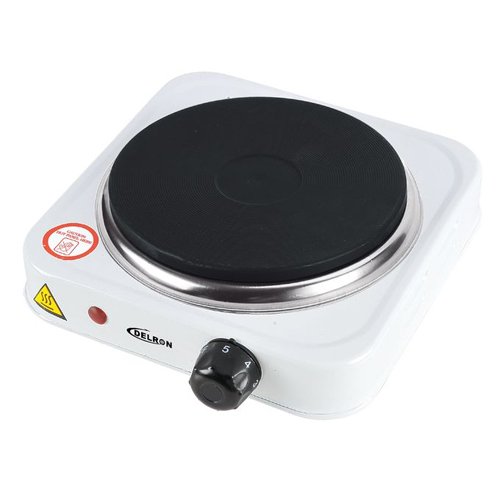 Delron Single Electric Cooker Hot Plate - White Burner Hot Plate - 1000W