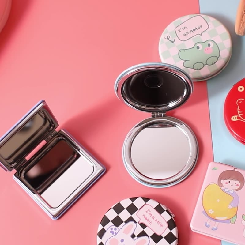 2550 Pocket Makeup Mirror for Travel, 2X Double Sided Magnifying Compact Cosmetic Mirror, Ultra-Thin Handheld Foldable Portable Mirror for Women