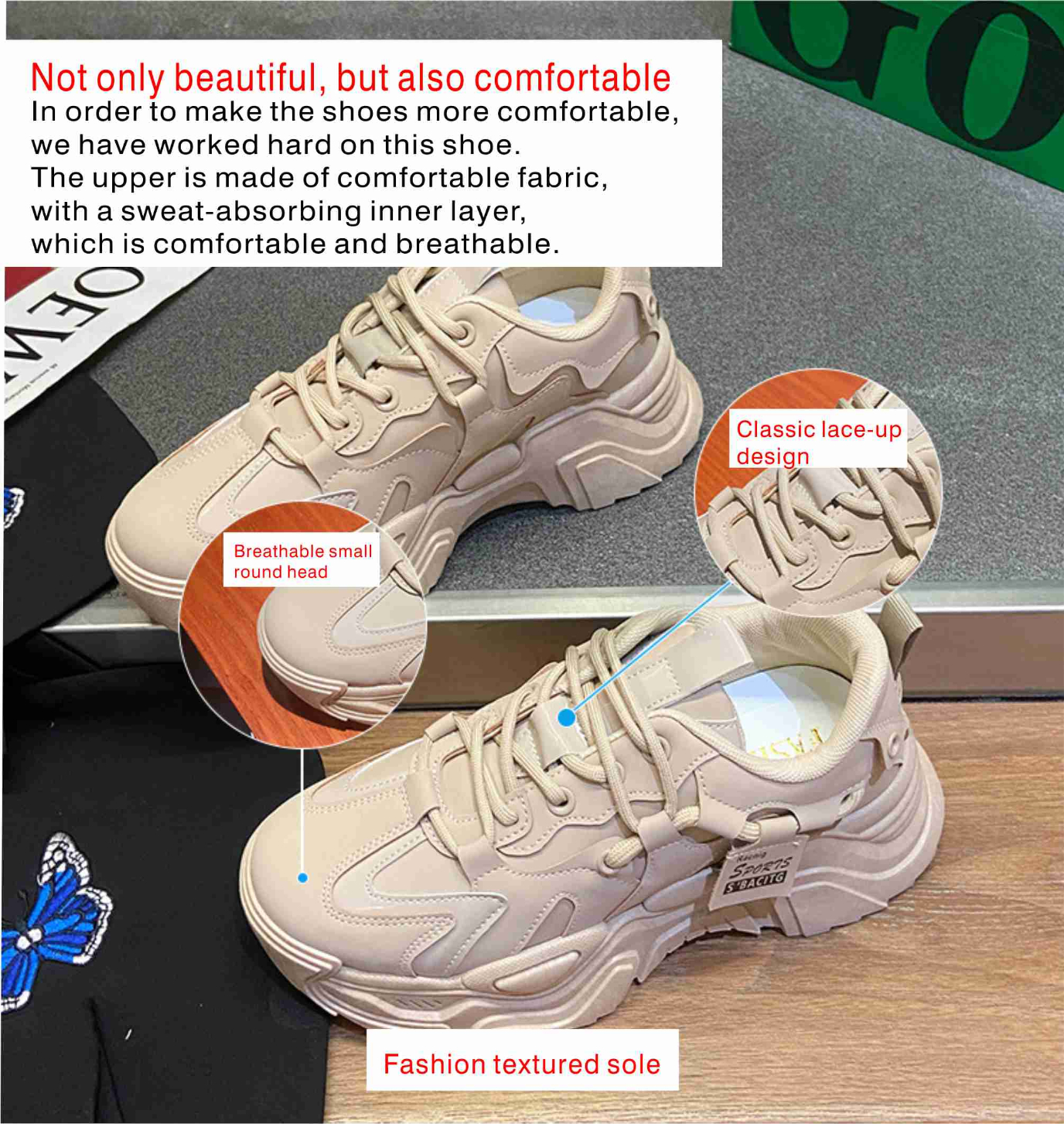 Fashion Trendy Platform Shoes, Girls Sports Shoes, Women's Casual Sports Shoes