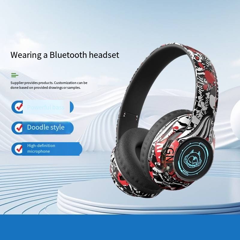  New M6 Over-Ear Bluetooth Headphones, Foldable Wireless Gaming Headset with Microphone, Stereo Bass Music Headphone, Ultra-Light Comfortable Sports Headset for PC Phone Game Travel