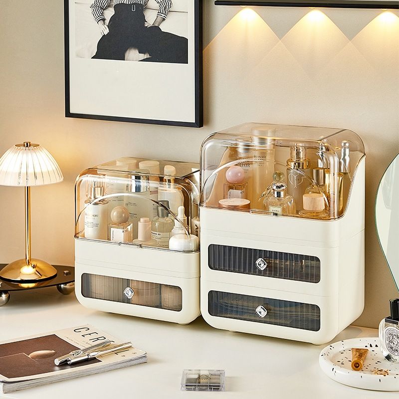 Cosmetics storage box, dressing table, desktop drawer style skincare shelf, multifunctional home appliance makeup box