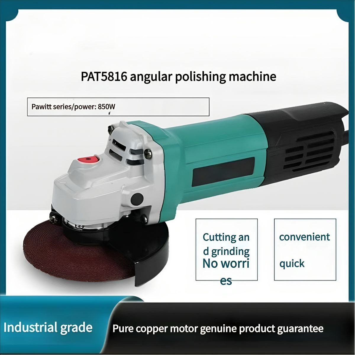 Electric angle grinder, high-quality high-power grinder for home use, wired fine-handled grinding wheel, all-copper motor angle grinder