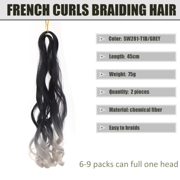 Wigs female French Curly hair Crochet needle weave Hair 2-piece set Curly hair Braid cauda equina big roll cauda equina CRRSHOP women beauty care hair dressing wigcolor  # 07