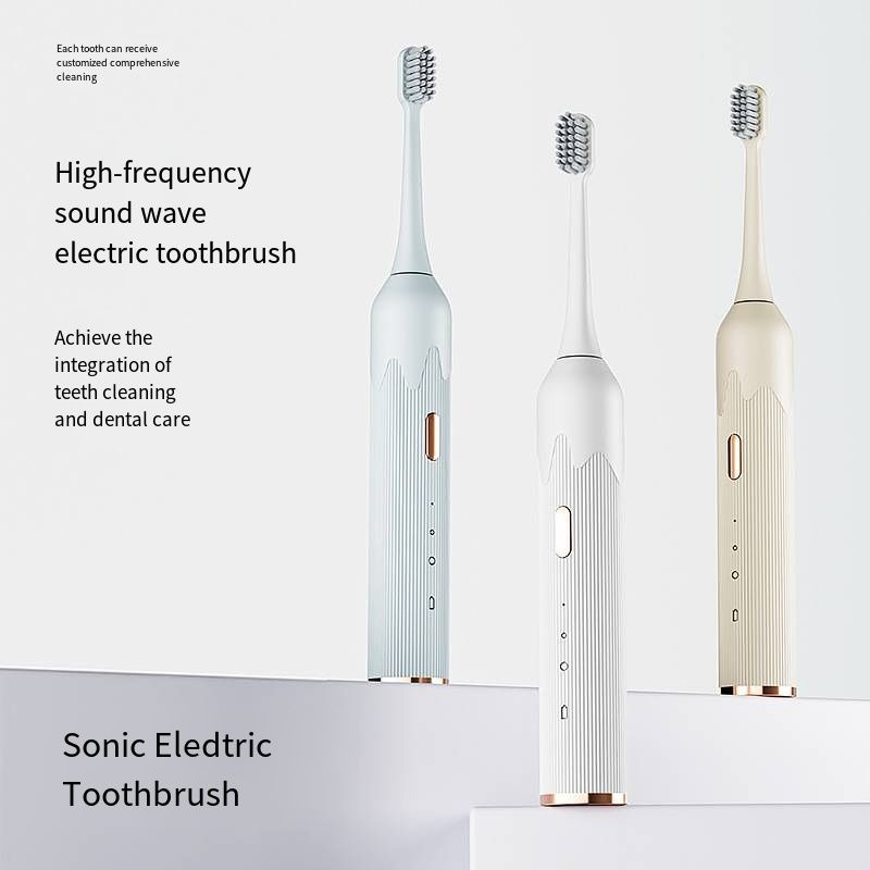 Household Automatic Sonic Electric Toothbrush, USB Rechargeable Sweeping & Vibrating Toothbrush with Soft Bristles, IPX7 Waterproof Multi Cleaning Modes for Adults Kids Daily Oral Care