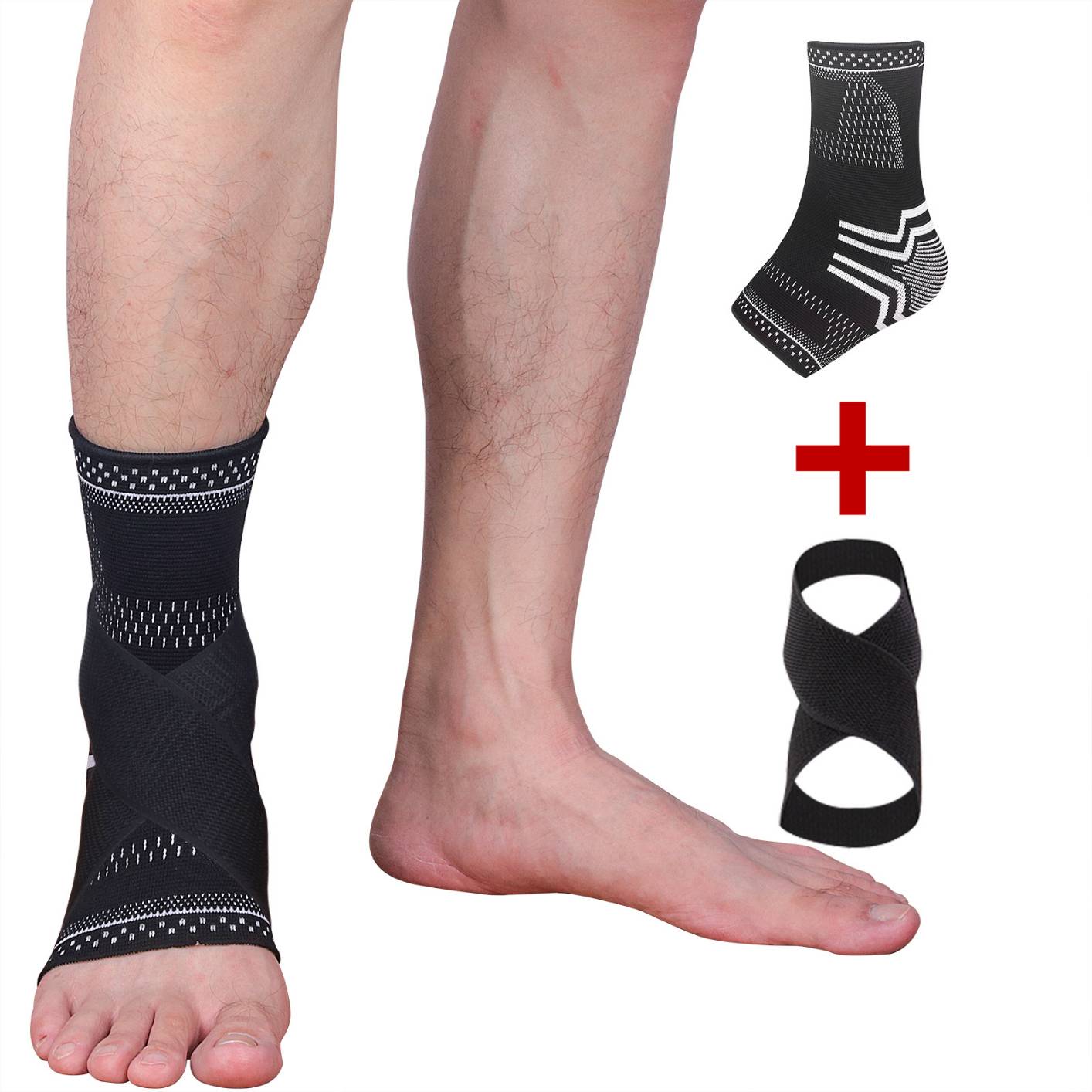 HJ074 Ankle Brace Adjustable Ankle Support Protection Elastic Compression Brace Guard Support Running Bandage Ankle Wrap