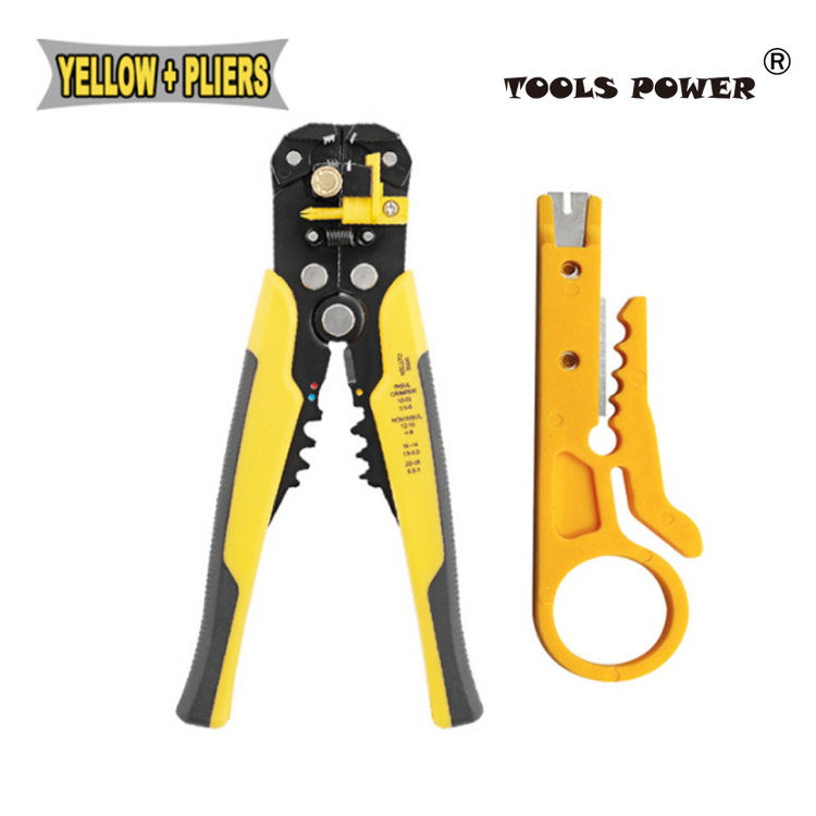 Tools power Wire Stripper Pliers Multifunctional Stripping HS-D1 D2 0.2-6.0mm2 Cutter For Cable Cutting Crimping Electrician Repair Tools [15pcs]