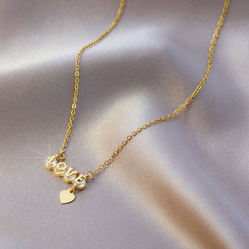 Necklace fashion premium feel colorfast Titanium Steel CRRSHOP women girl jewelry free shipping lover