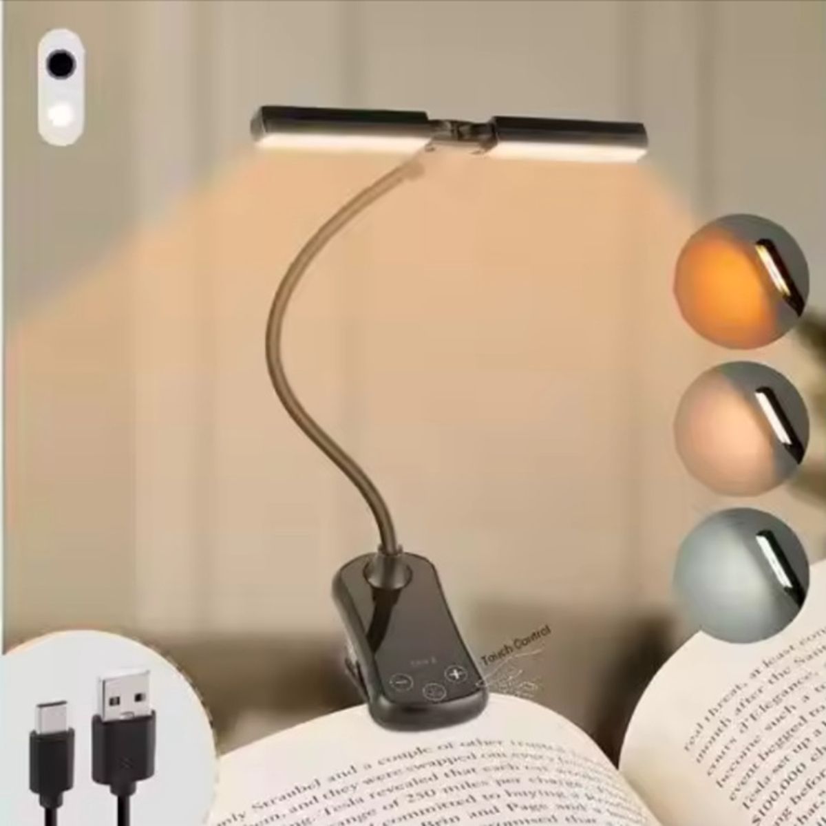 Led Rechargeable Music Stand Light - Folding Clip On Piano Lamp, Portable Professional with 5 Brightness×3 Color Temperature for Grand Piano and Book Reading