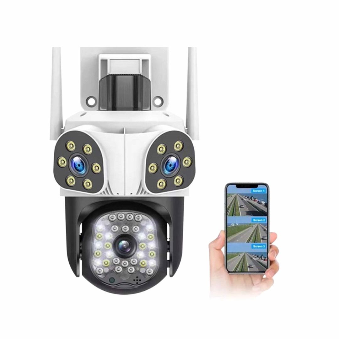 Icam365 Waterproof Human Auto Tracking Cctv Home Security Wireless Network Outdoor Ptz Wifi Surveillance Three Lens Ip Camera