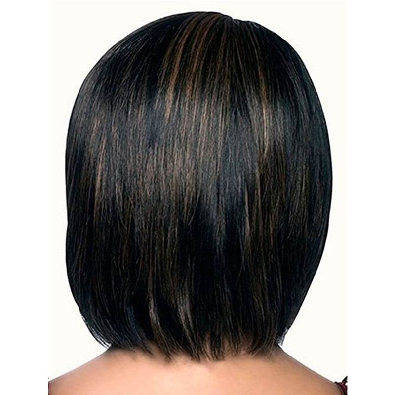RM-3391 Short Pixie Cut Wigs for Black Women with Bangs Mixed Blonde Straight Synthetic Hair Hair Wig Heat Resistant Wig for Daily Use