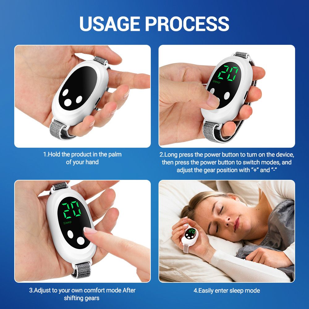 New Handheld Intelligent Sleep Instrument with Digital Display, EMS Micro-current Pulse Sleep Aid Device, White Noise Relaxing Machine
