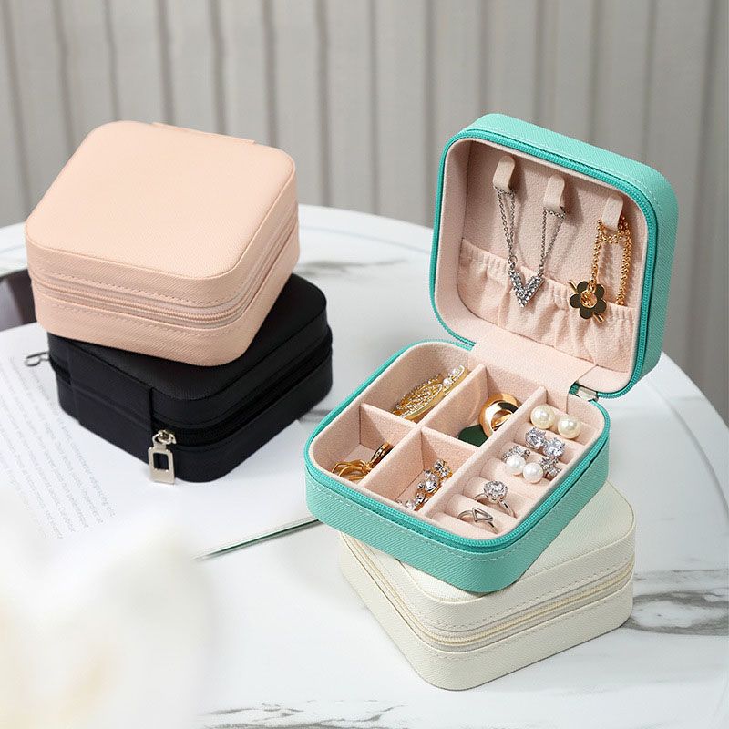 sp01212 Double-Layer Jewelry Box Leather Storage Gift Case For Earring Necklace Ring Holder Display Jewelry Case